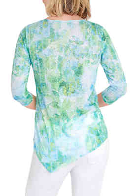 Ruby Rd. Women's Tropical Tie Dye Print Tee