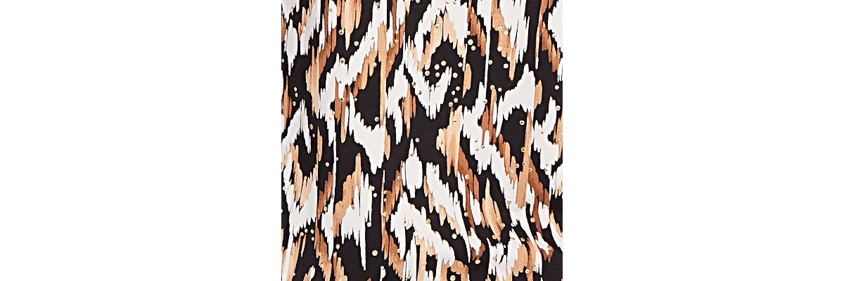 Womens Split Neck Ikat Dewdrop Knit Top
