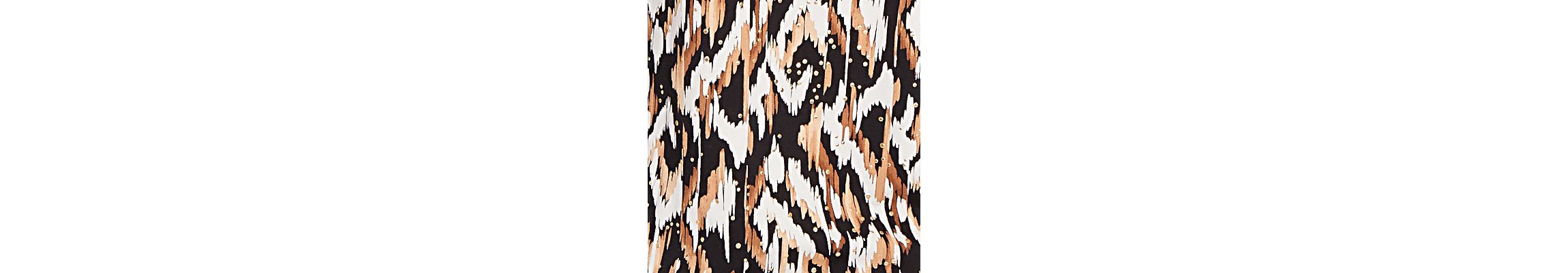 Womens Split Neck Ikat Dewdrop Knit Top