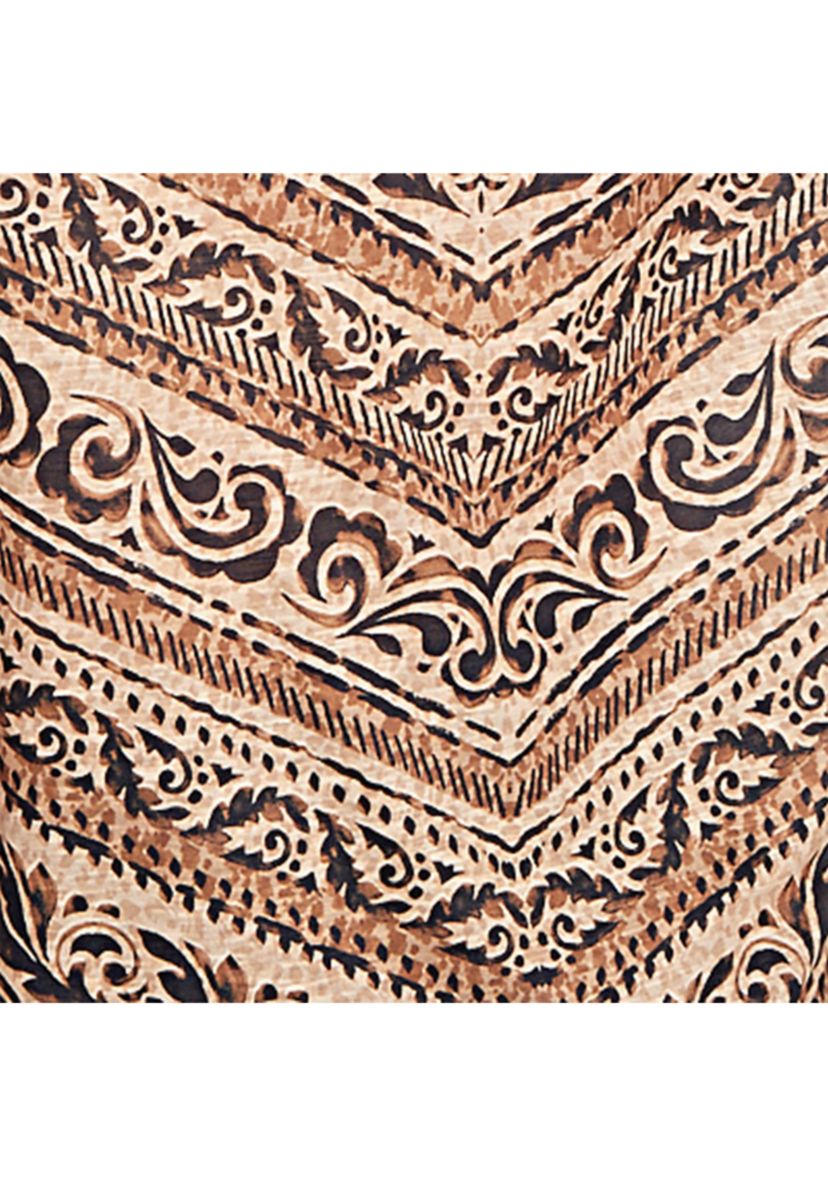 Plus Size Chevron Scroll Embellished Top