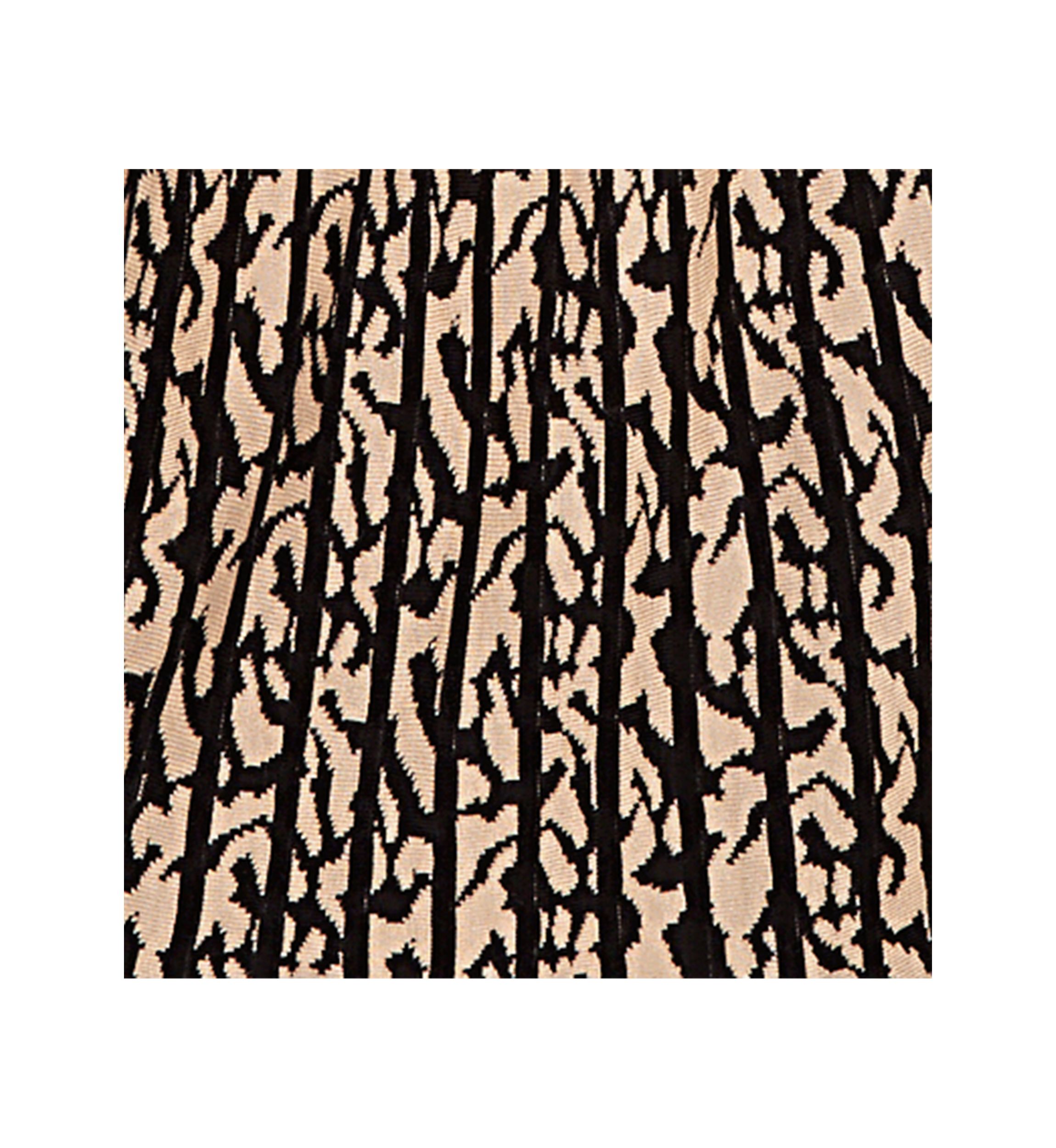 Plus Size Gored Texture Animal Print Sweater