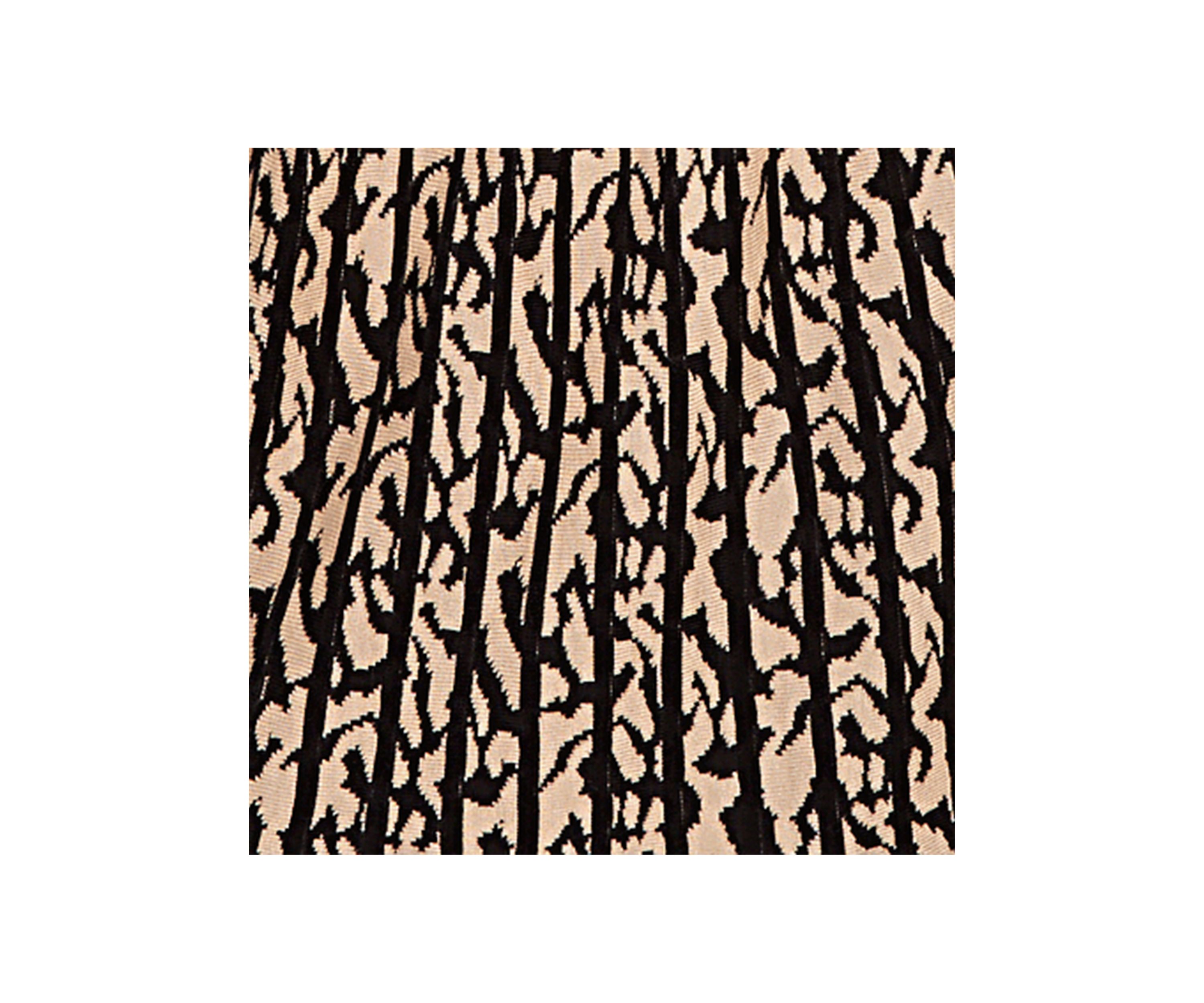 Plus Size Gored Texture Animal Print Sweater