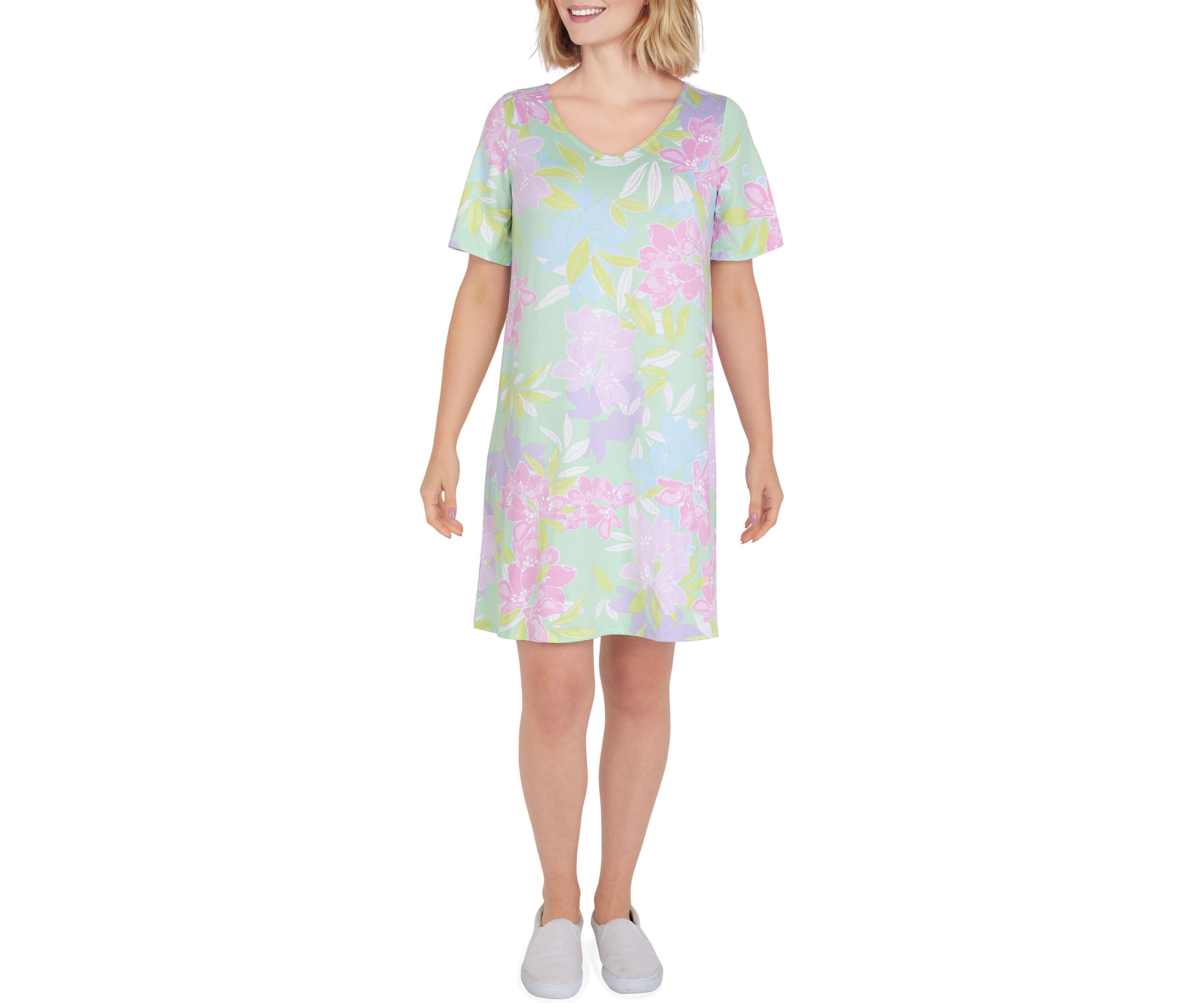 Womens Hawaiian Floral Print Dress