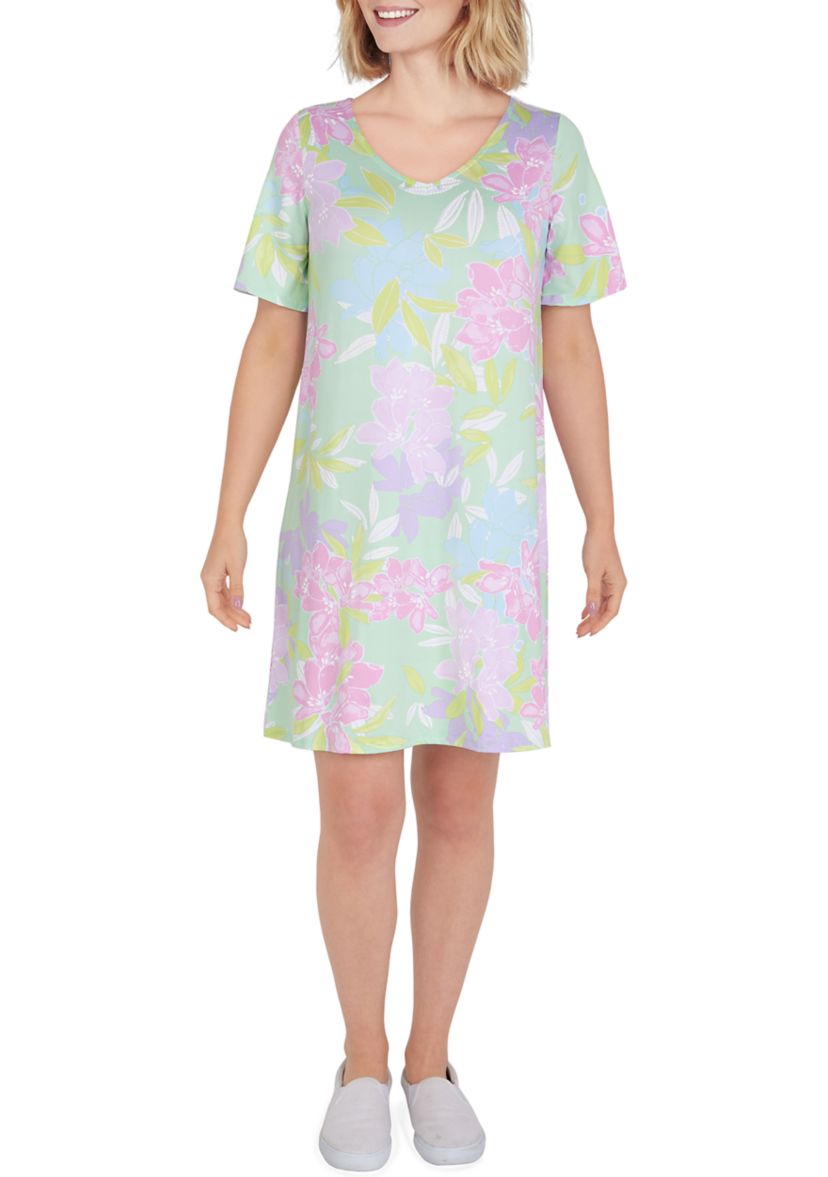 Womens Hawaiian Floral Print Dress