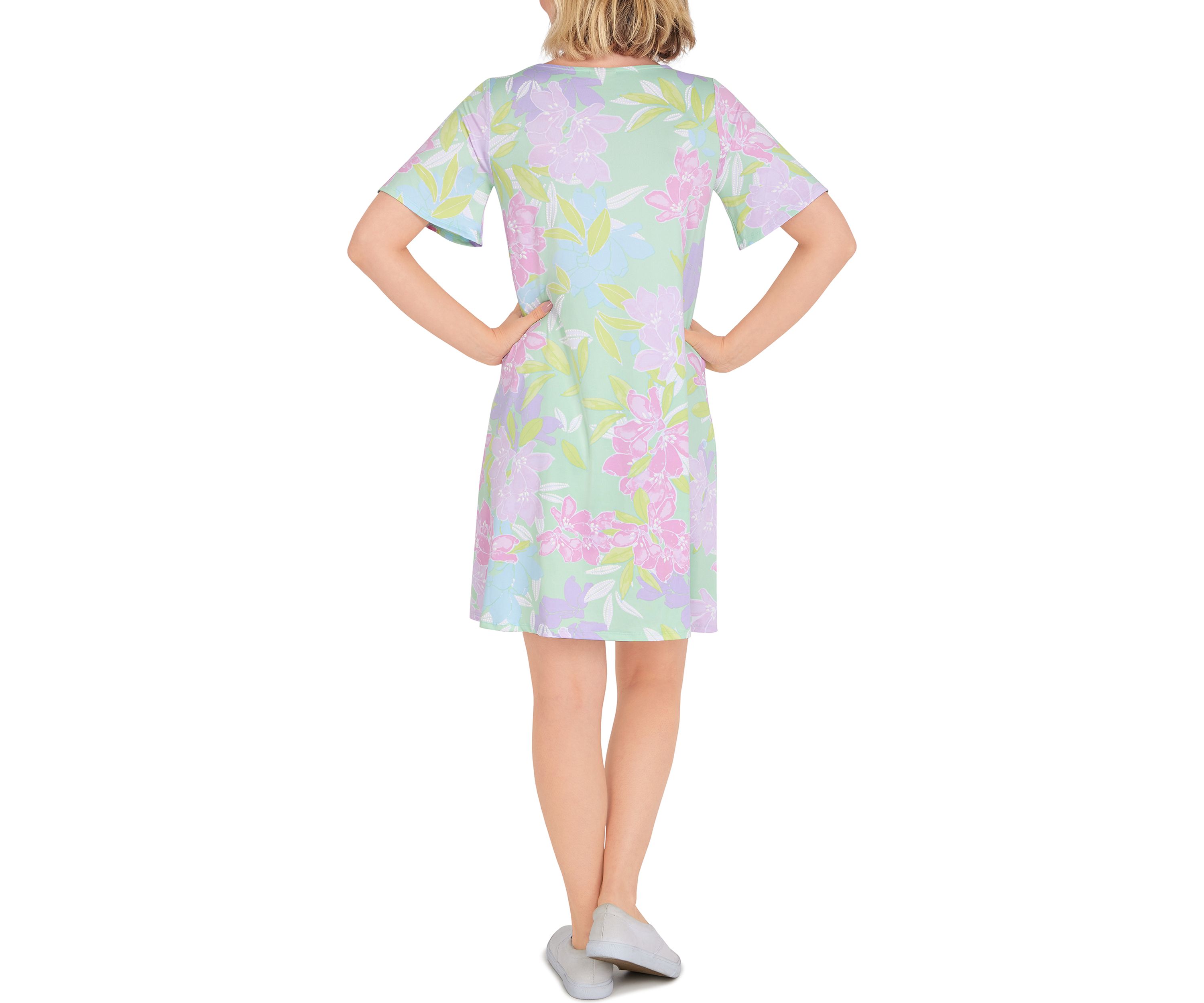 Womens Hawaiian Floral Print Dress