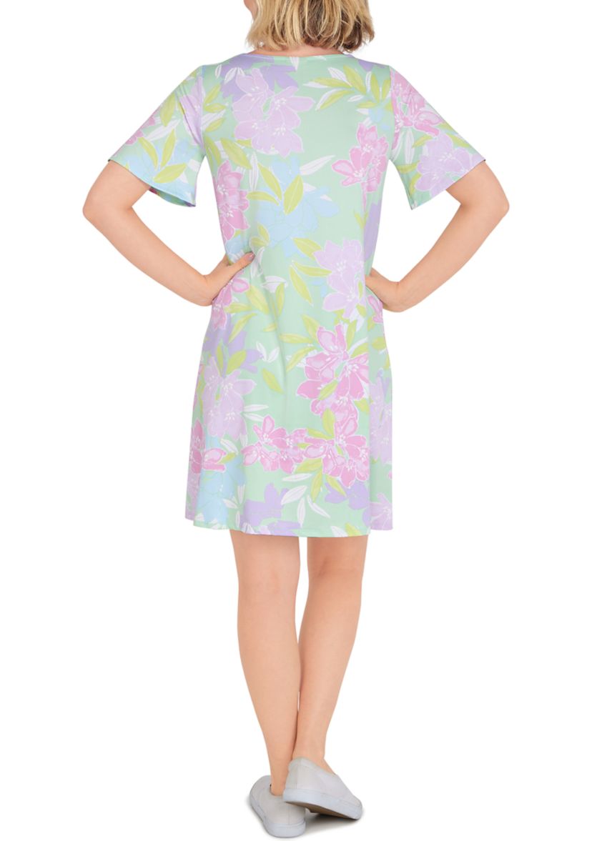 Womens Hawaiian Floral Print Dress