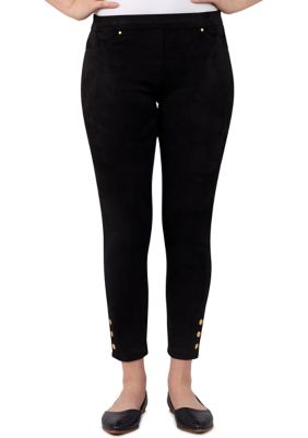 Ruby Road Favorites Womens Solid Pull On Capris 14 Black 