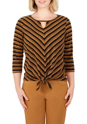 Ruby Rd Women's Plus Size Chevron Tie Top