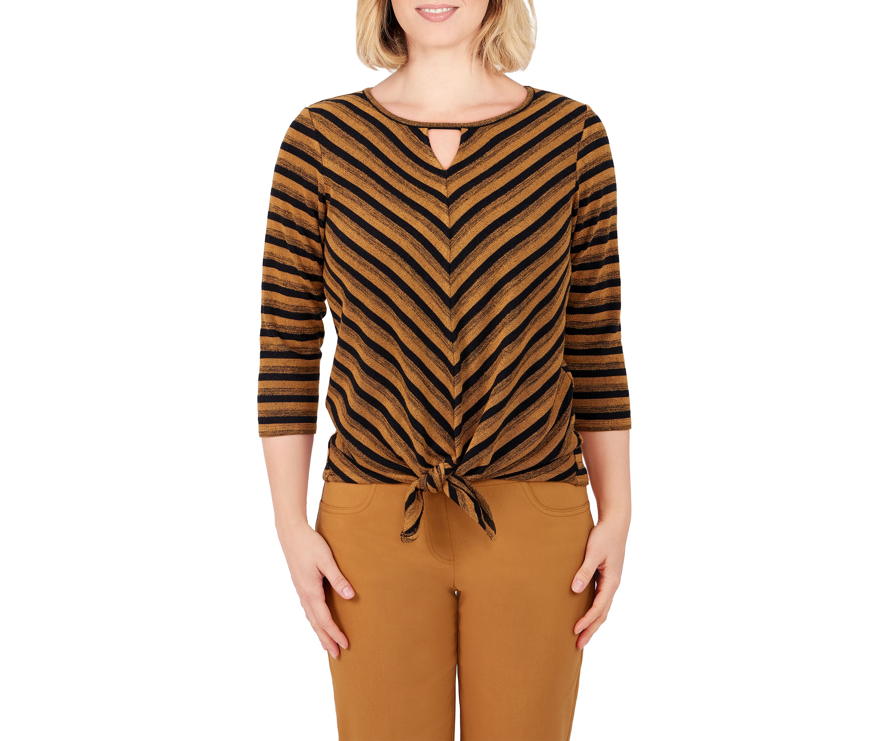 Plus Size Chevron Tie Top