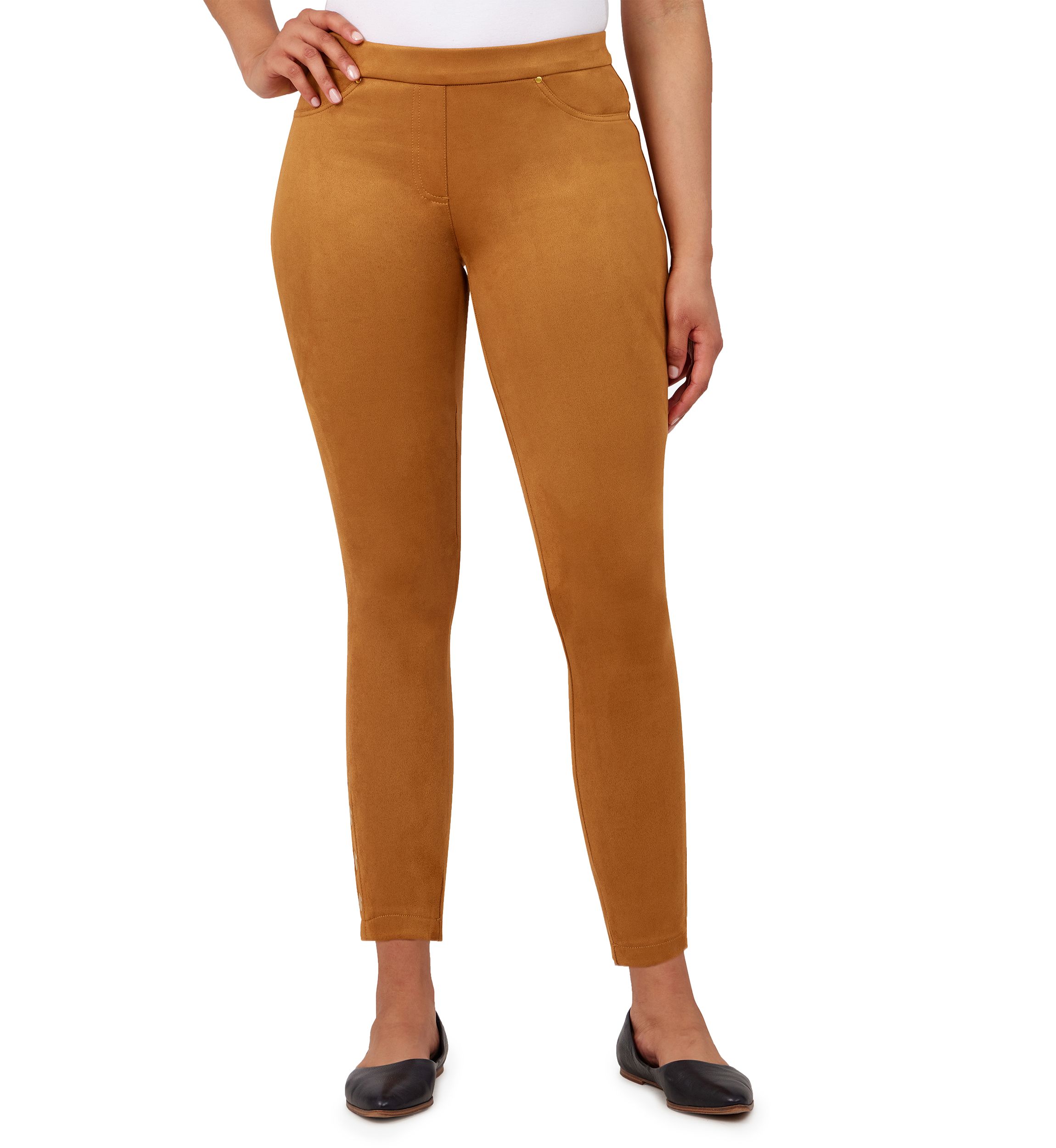 Petite Mix Master Stretch Suede Ankle Pants