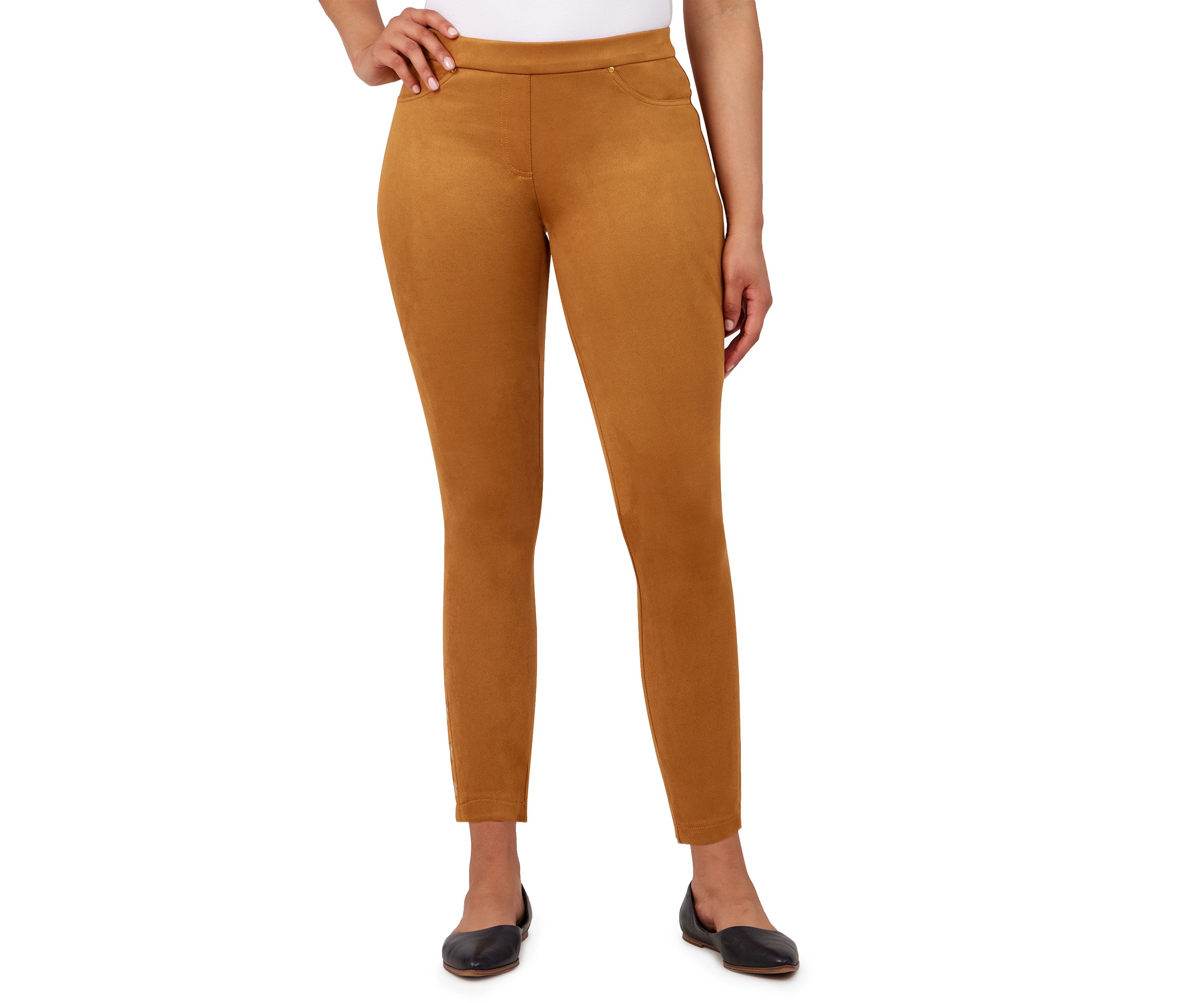 Petite Mix Master Stretch Suede Ankle Pants