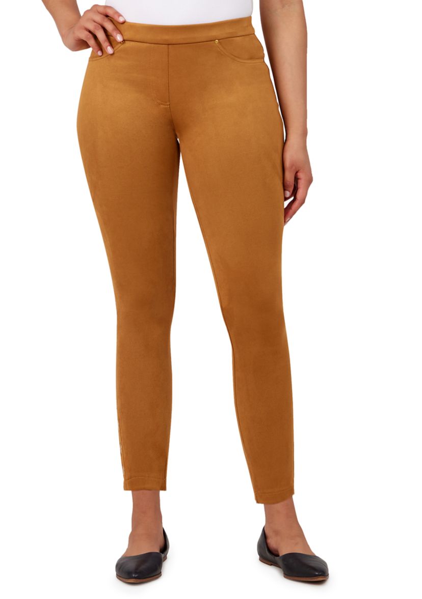 Petite Mix Master Stretch Suede Ankle Pants