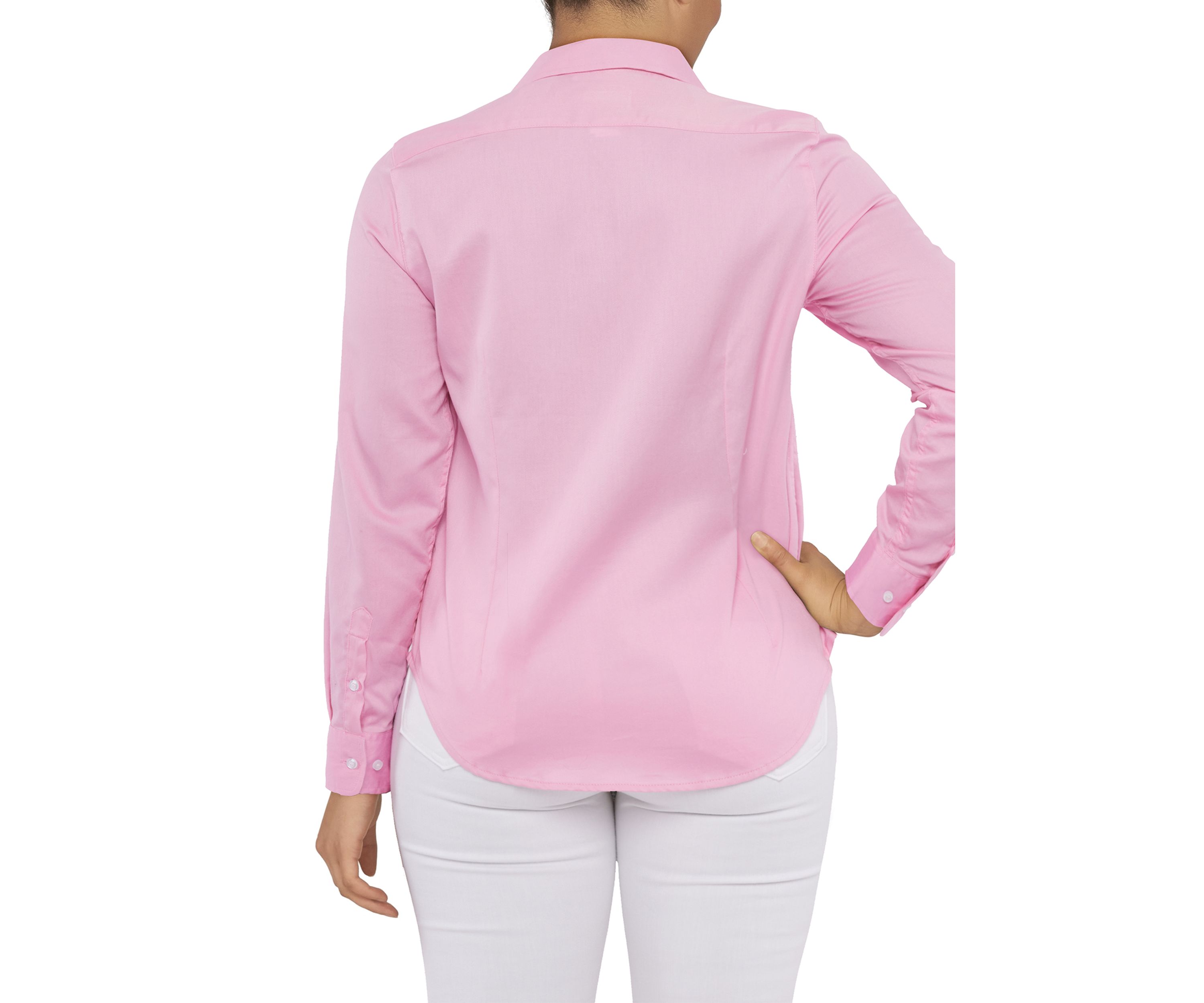 Plus Size Wrinkle Resistant Solid Print Button Down Shirt