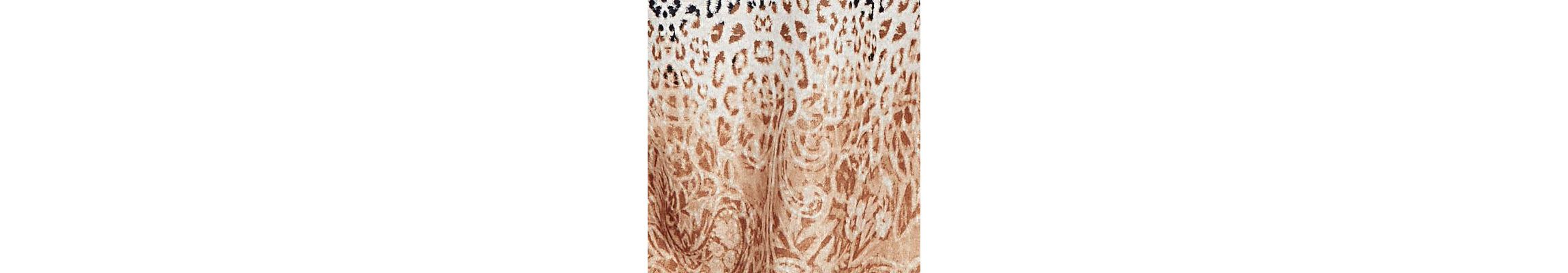 Womens Embellished Animal Print Cozy Top