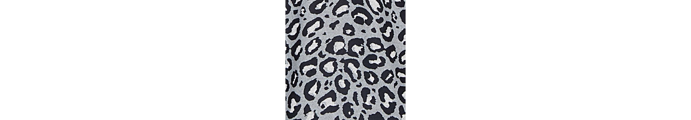 Womens Sweater Trimmed Cozy Animal Print Top