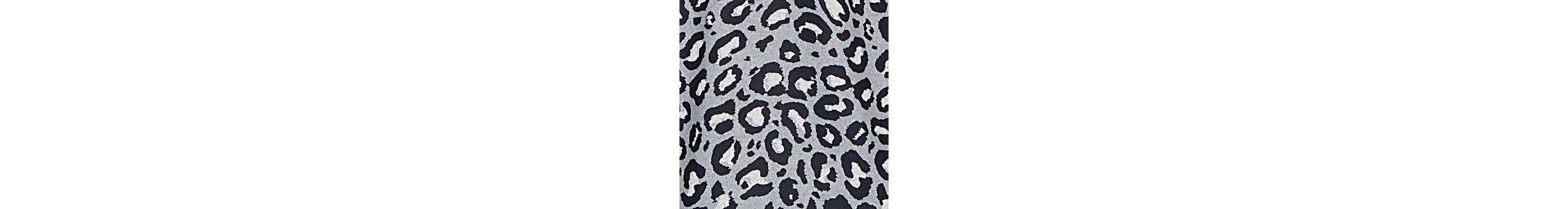 Womens Sweater Trimmed Cozy Animal Print Top