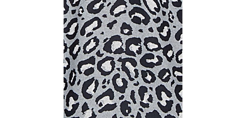 Womens Sweater Trimmed Cozy Animal Print Top