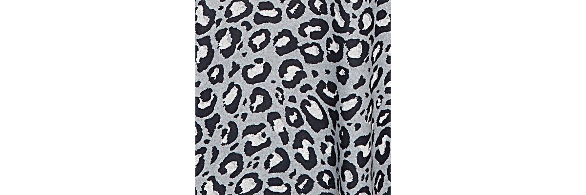 Plus Size Sweater Trimmed Cozy Animal Print Top