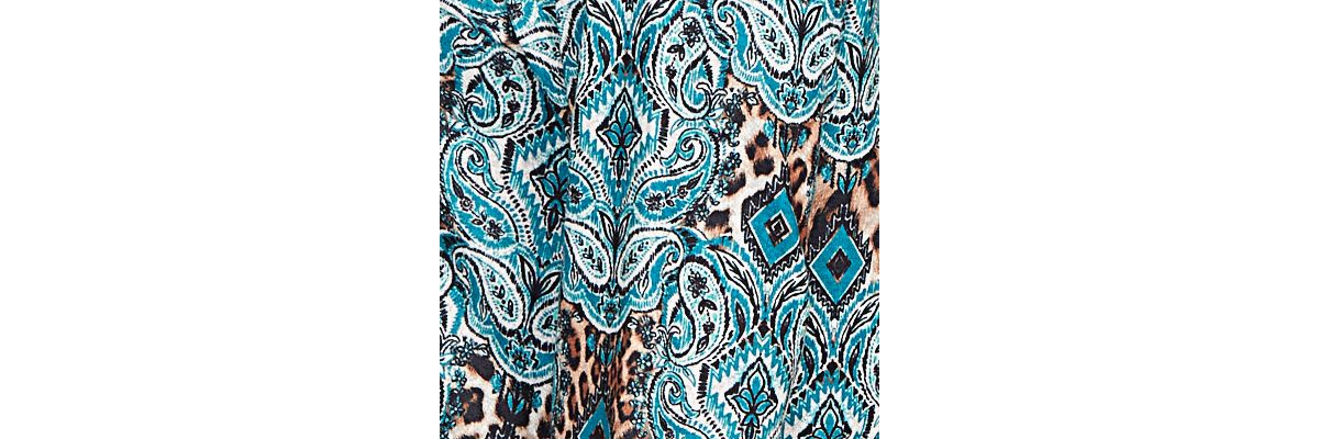 Plus Size Ballet Neck Medallion Animal Print Cozy Top