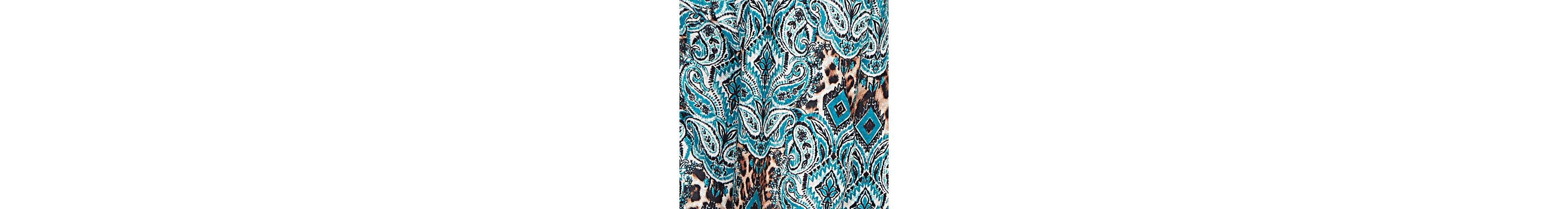 Plus Size Ballet Neck Medallion Animal Print Cozy Top