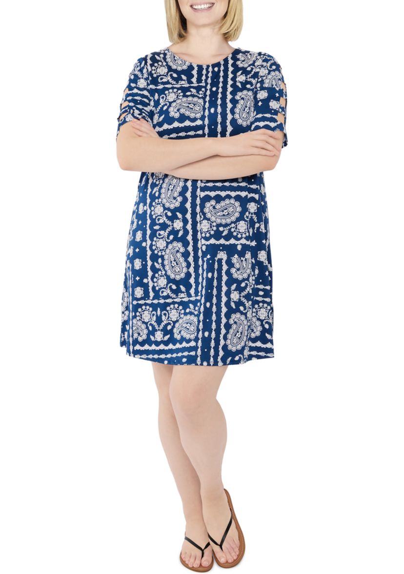 Womens Bandana Paisley Print Dress