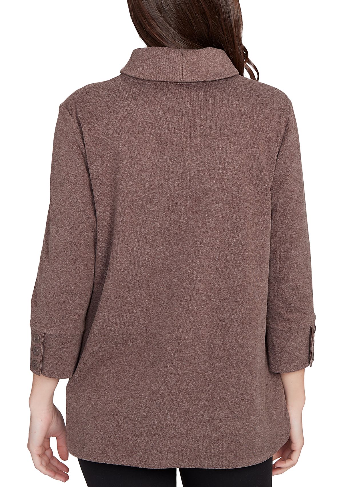Womens Luxe Half Button Collared Top