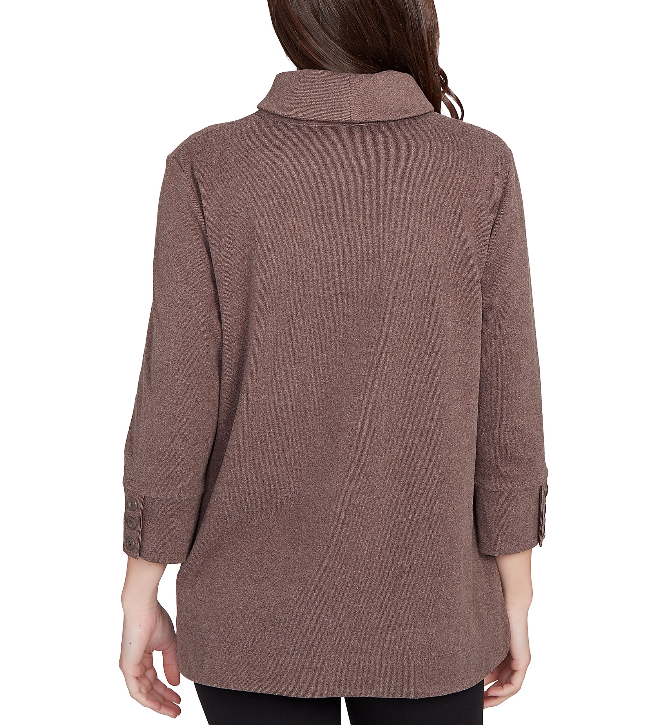 Womens Luxe Half Button Collared Top