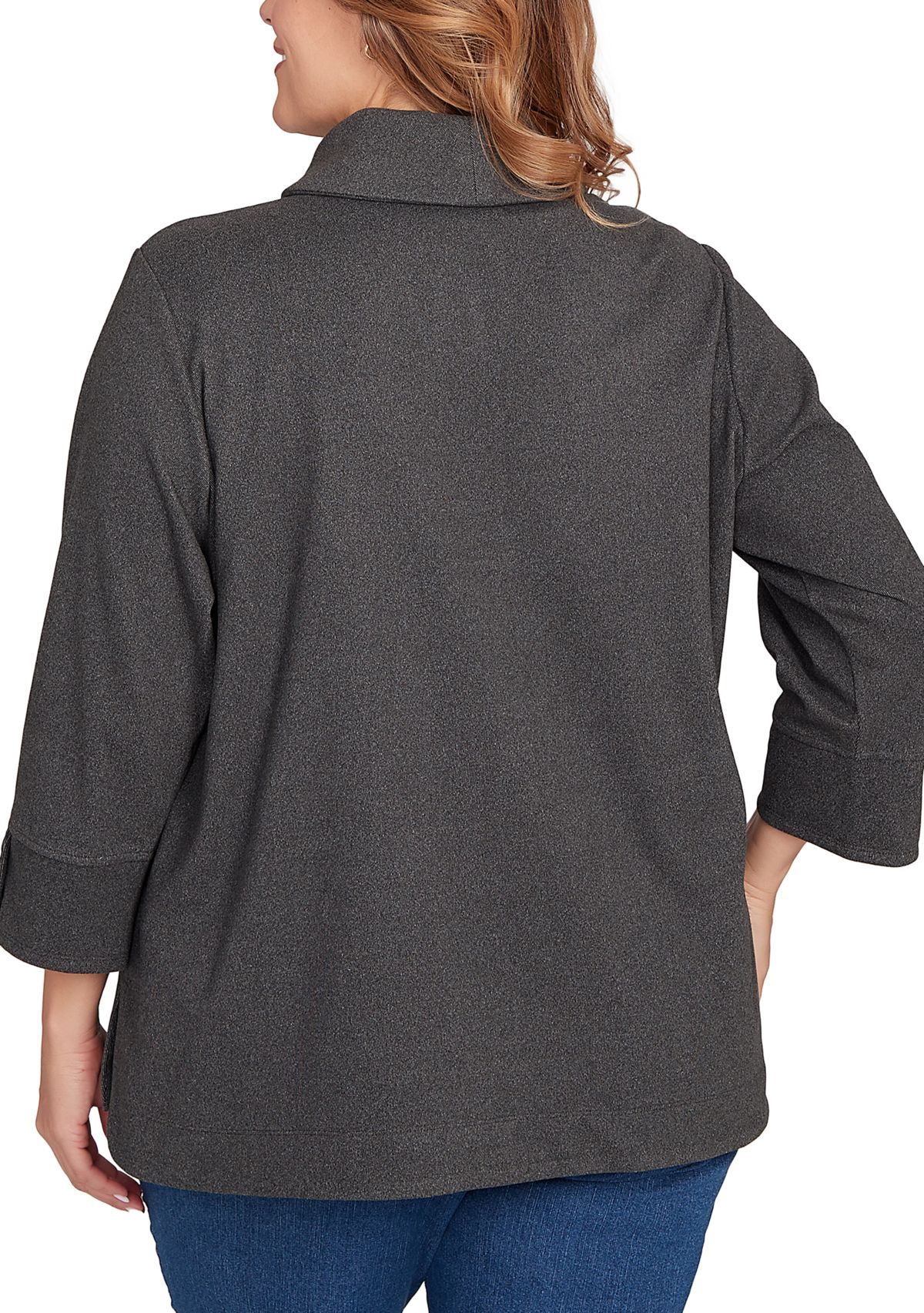 Plus Size Luxe Half Button Collared Top