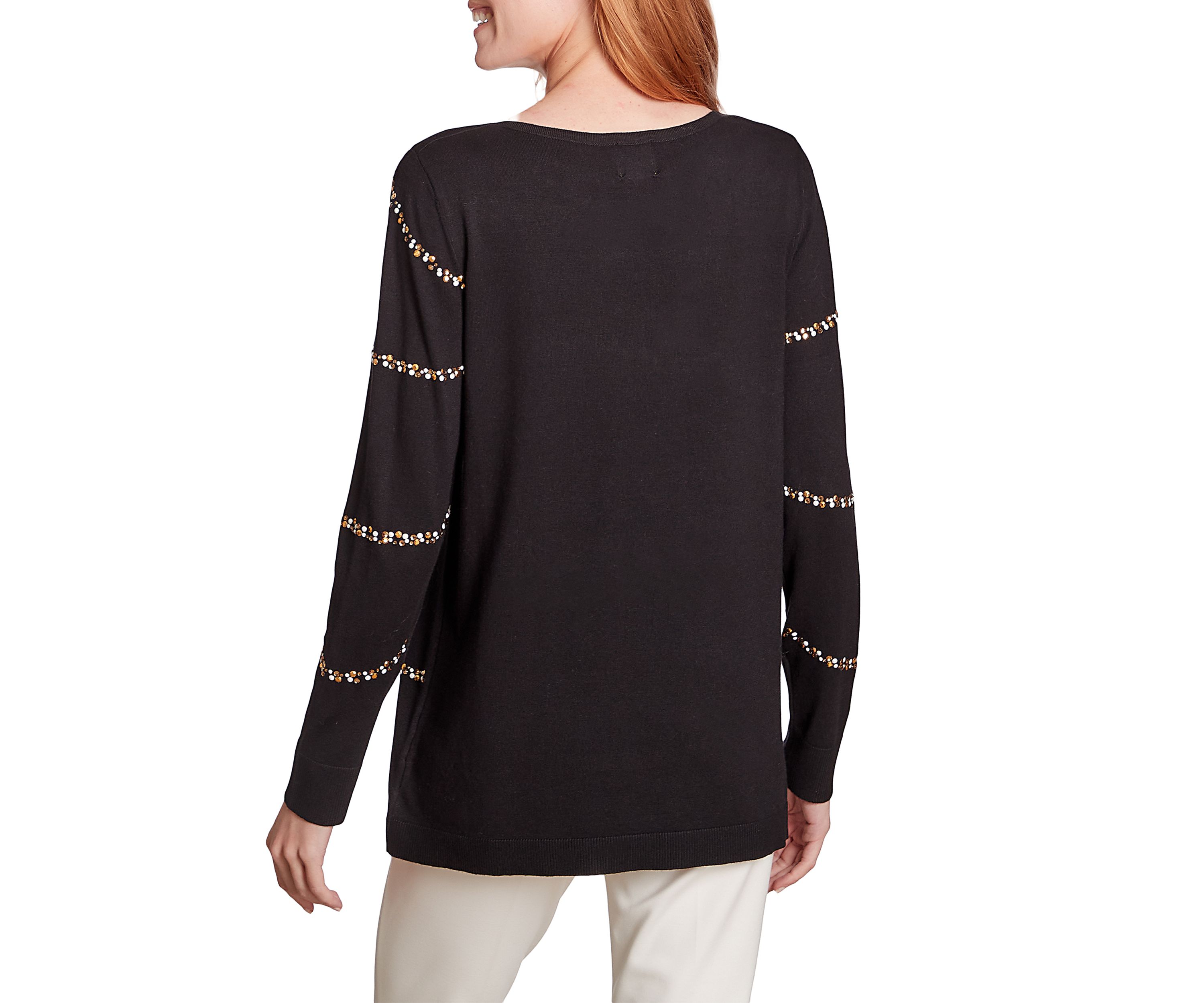 Womens Crystal Ripple Ballet Sweater