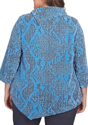 Plus Chenille Snakeskin Jacquard Top