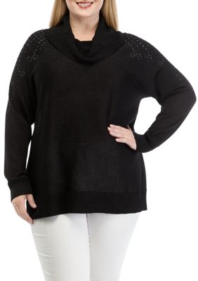 Plus Embellished Metallic Pullover