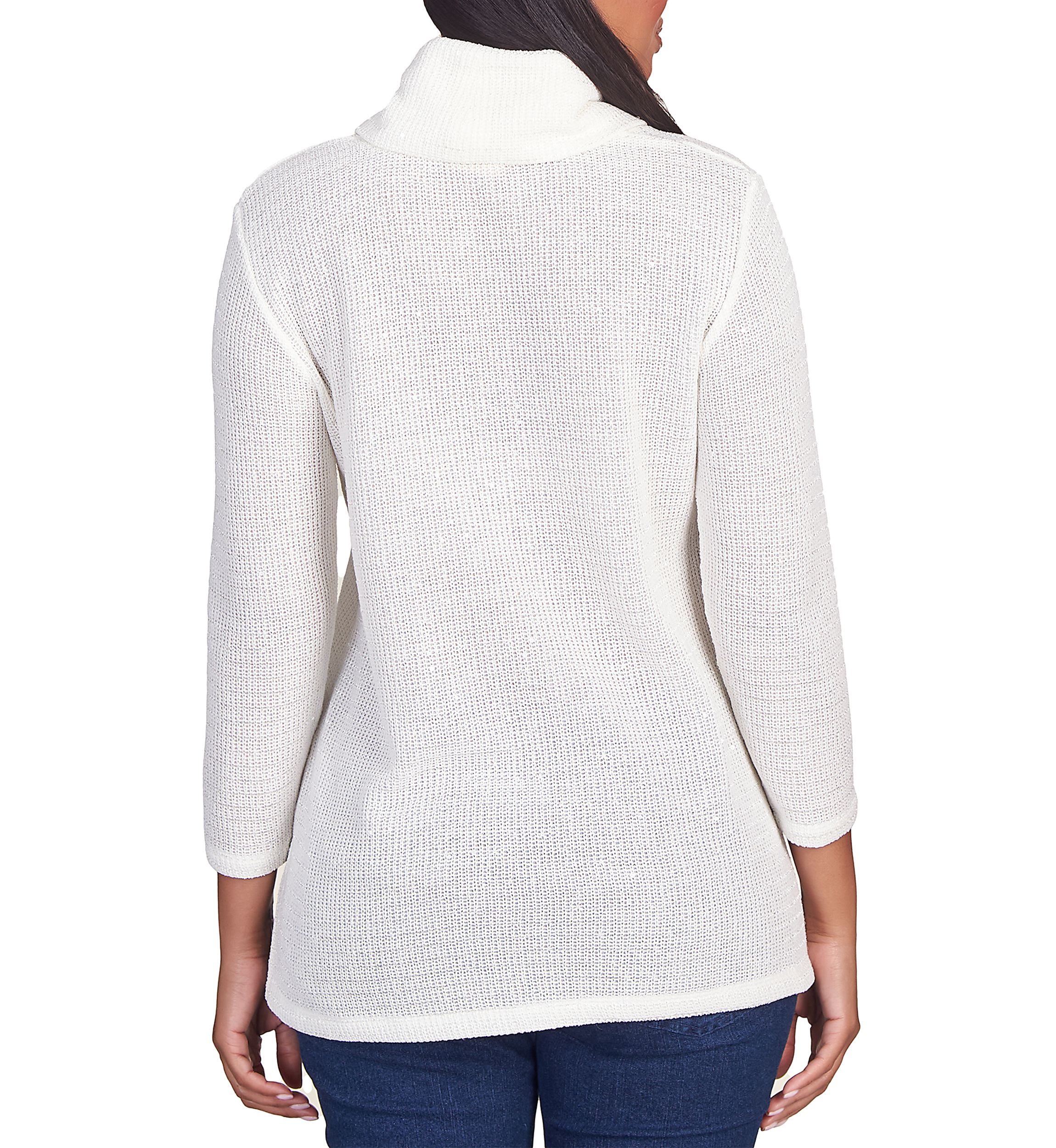 Petite Sequin Knit Cowl Neck Top