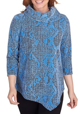 Petite Chenille Snakeskin Jacquard Top