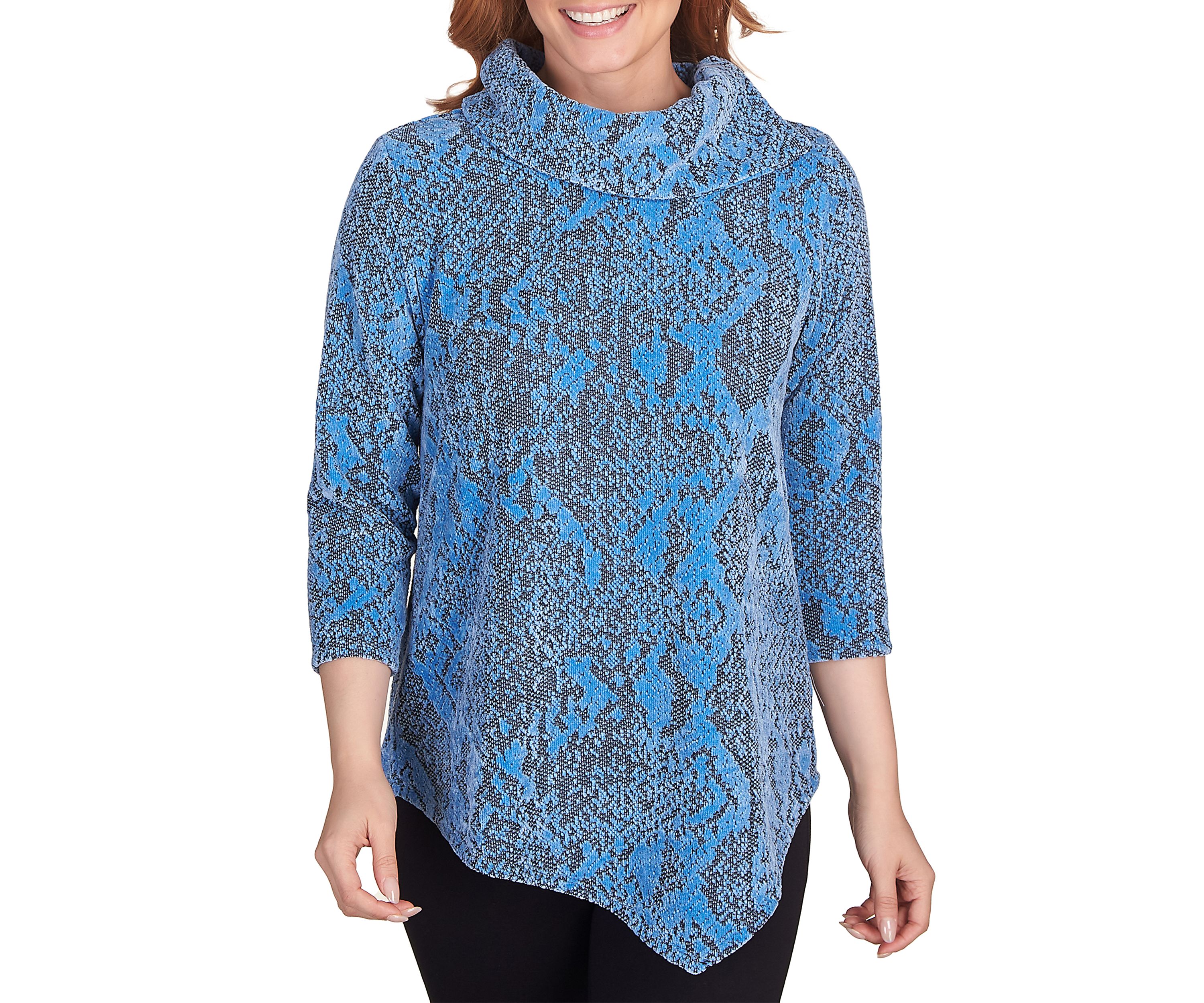 Petite Chenille Snakeskin Jacquard Top