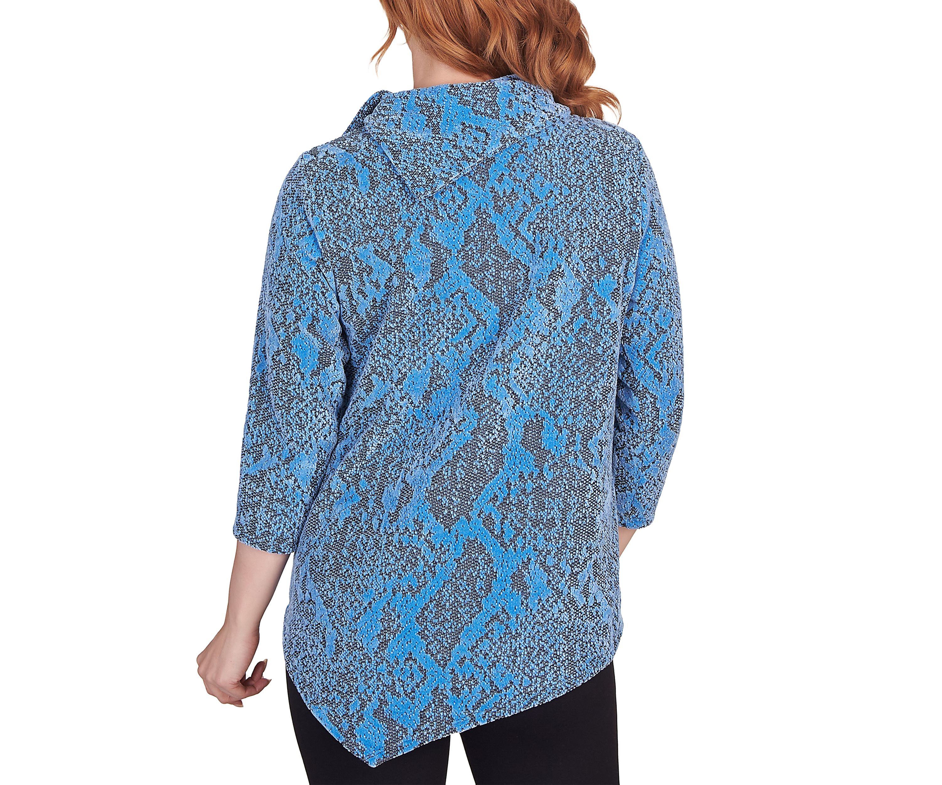 Petite Chenille Snakeskin Jacquard Top