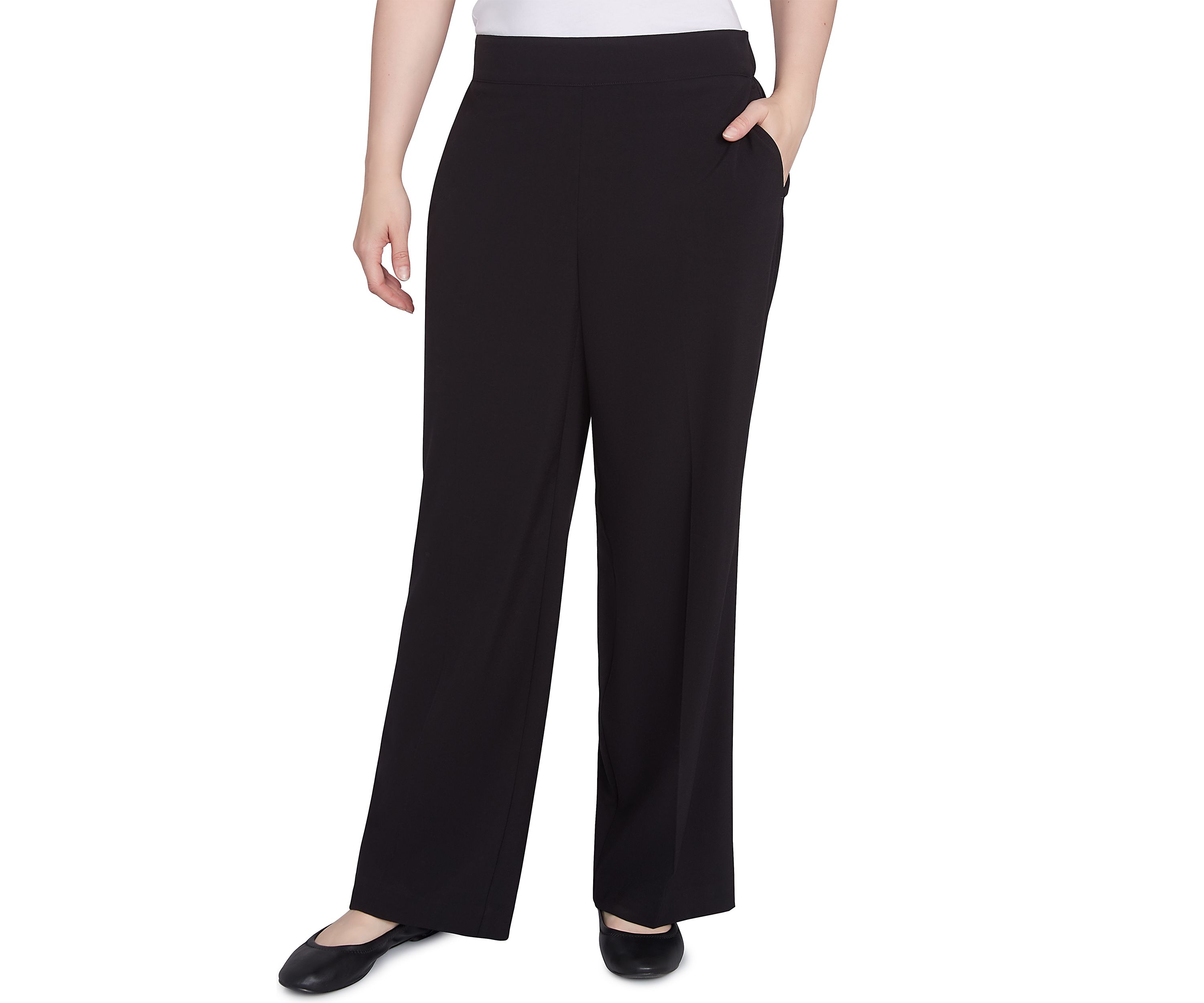 Womens Pull-On Wide Leg Lightweight Trouser Pants
