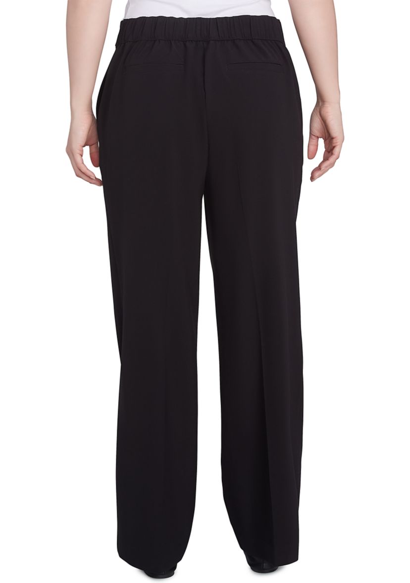 Womens Pull-On Wide Leg Lightweight Trouser Pants