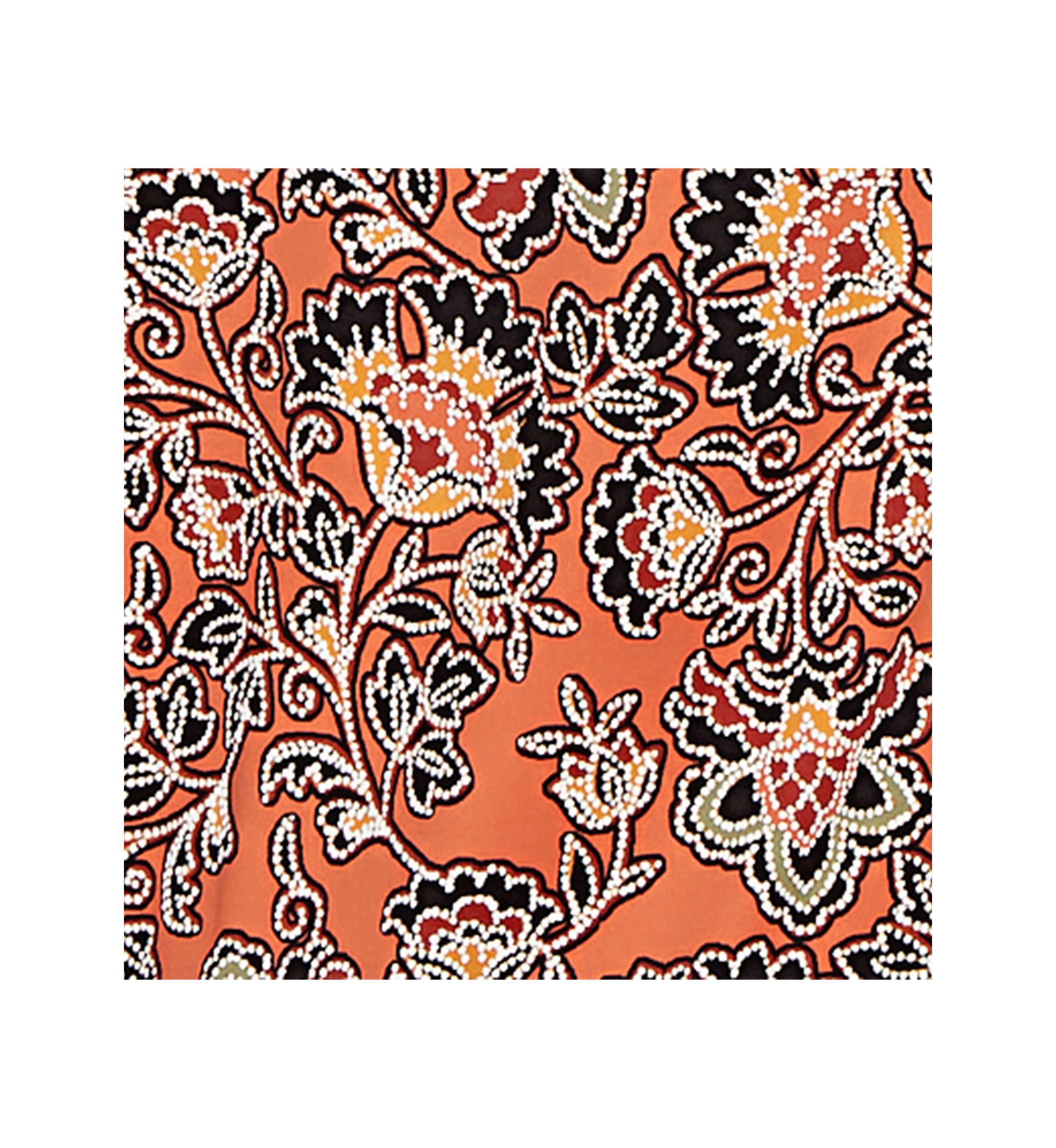 Womens Artisan Floral Puff Print Pleated Top