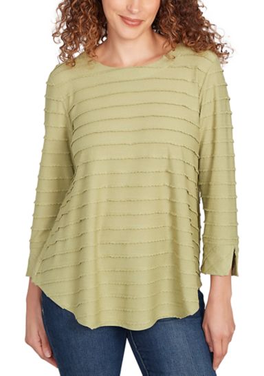 Women's Scalloped Jacquard Knit Top