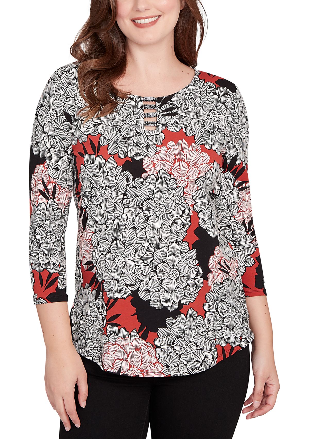 Womens Dahlia Garden Knit Top