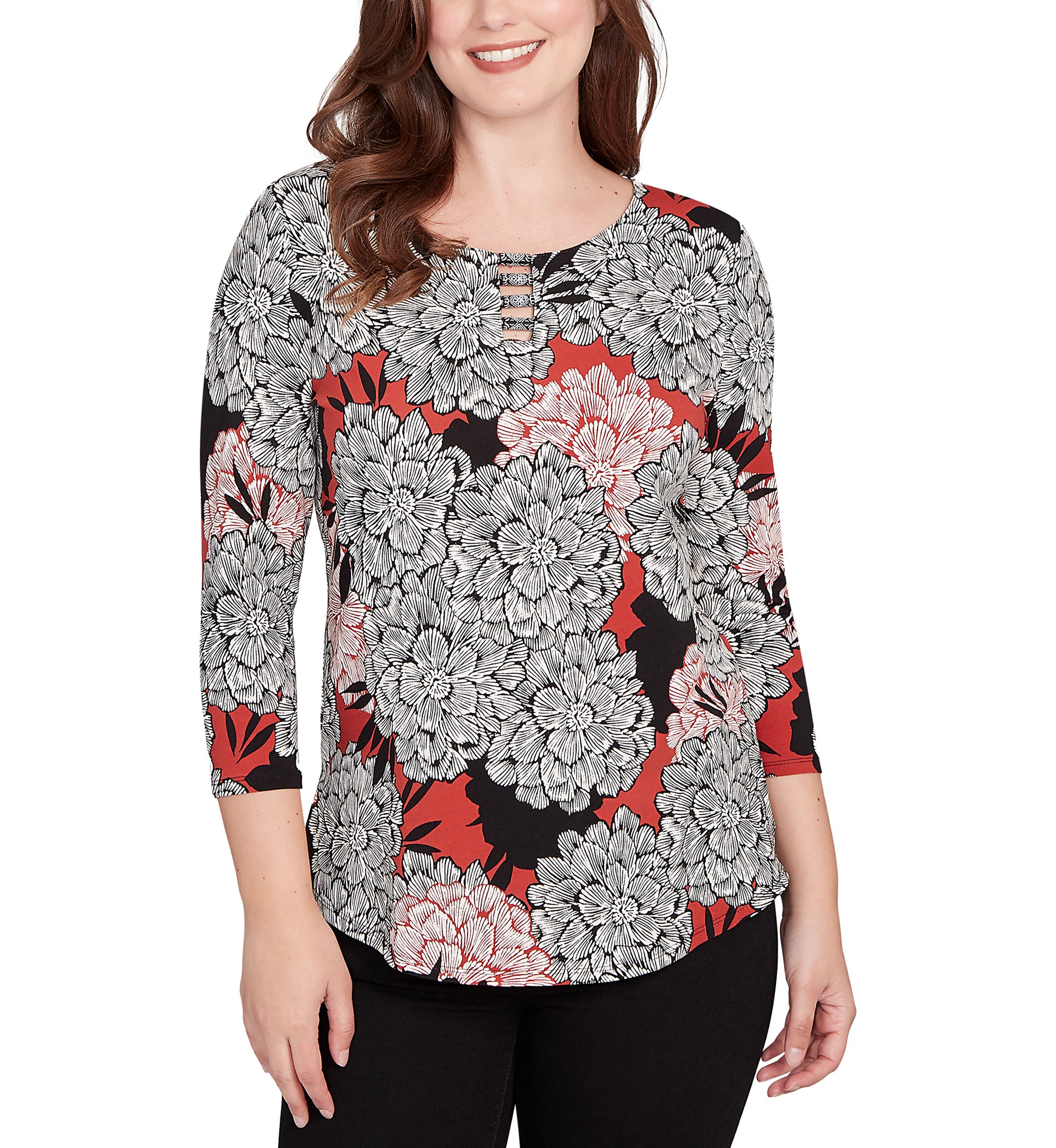 Womens Dahlia Garden Knit Top