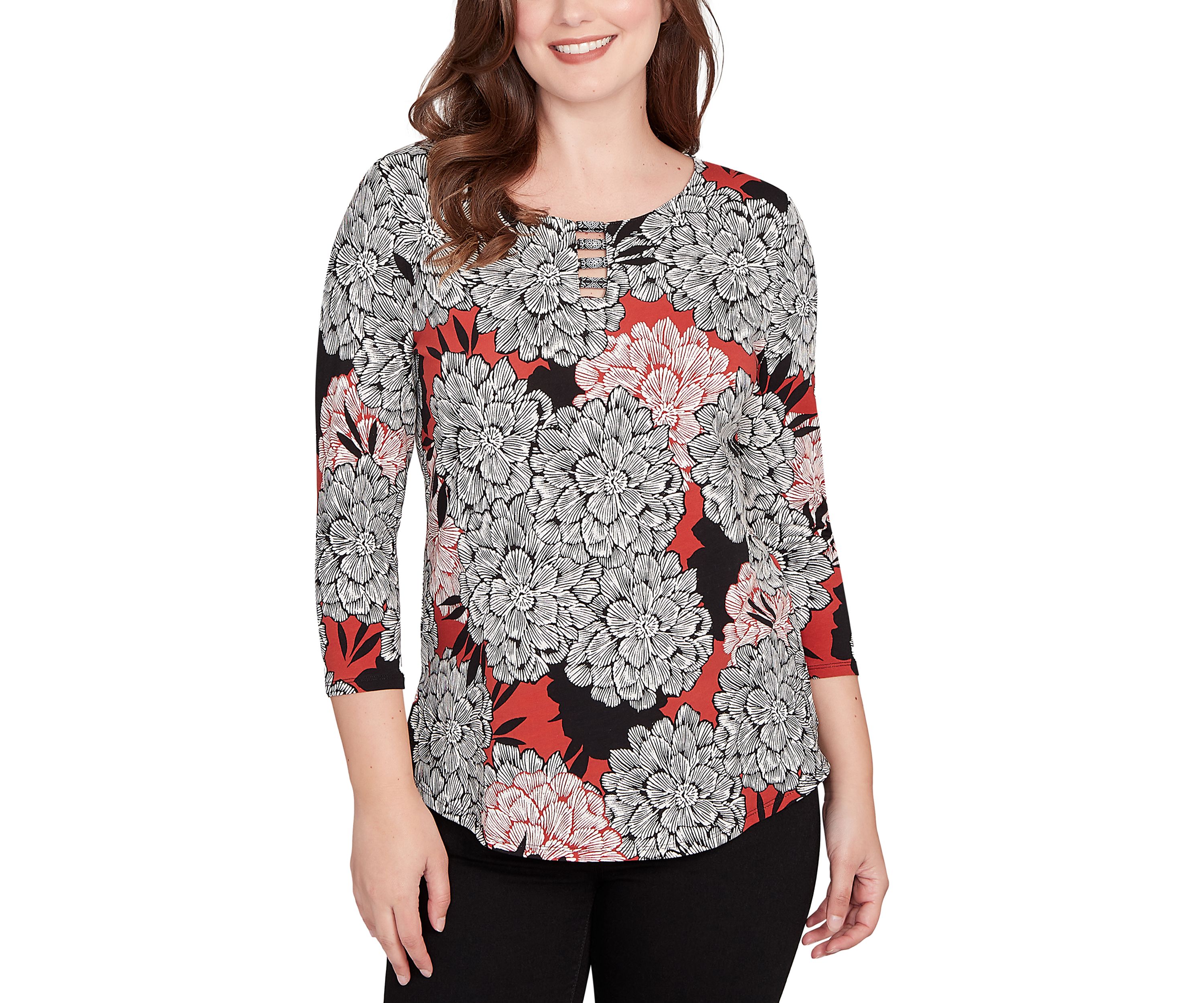Womens Dahlia Garden Knit Top