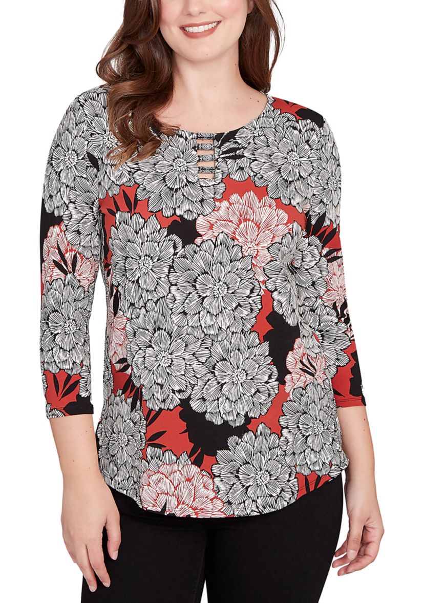 Womens Dahlia Garden Knit Top