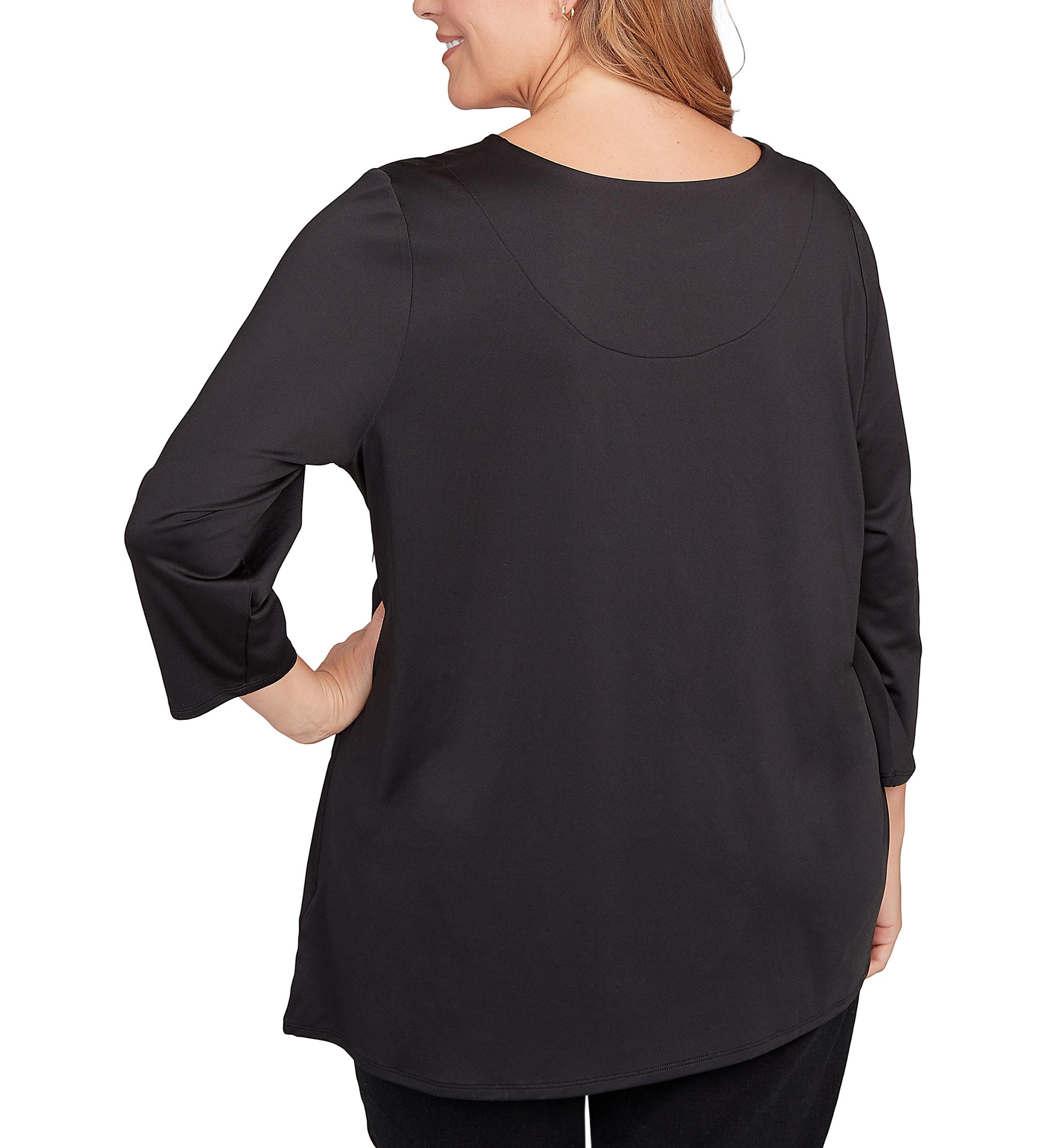 Plus Size Button Sleeve Bold Floral Top