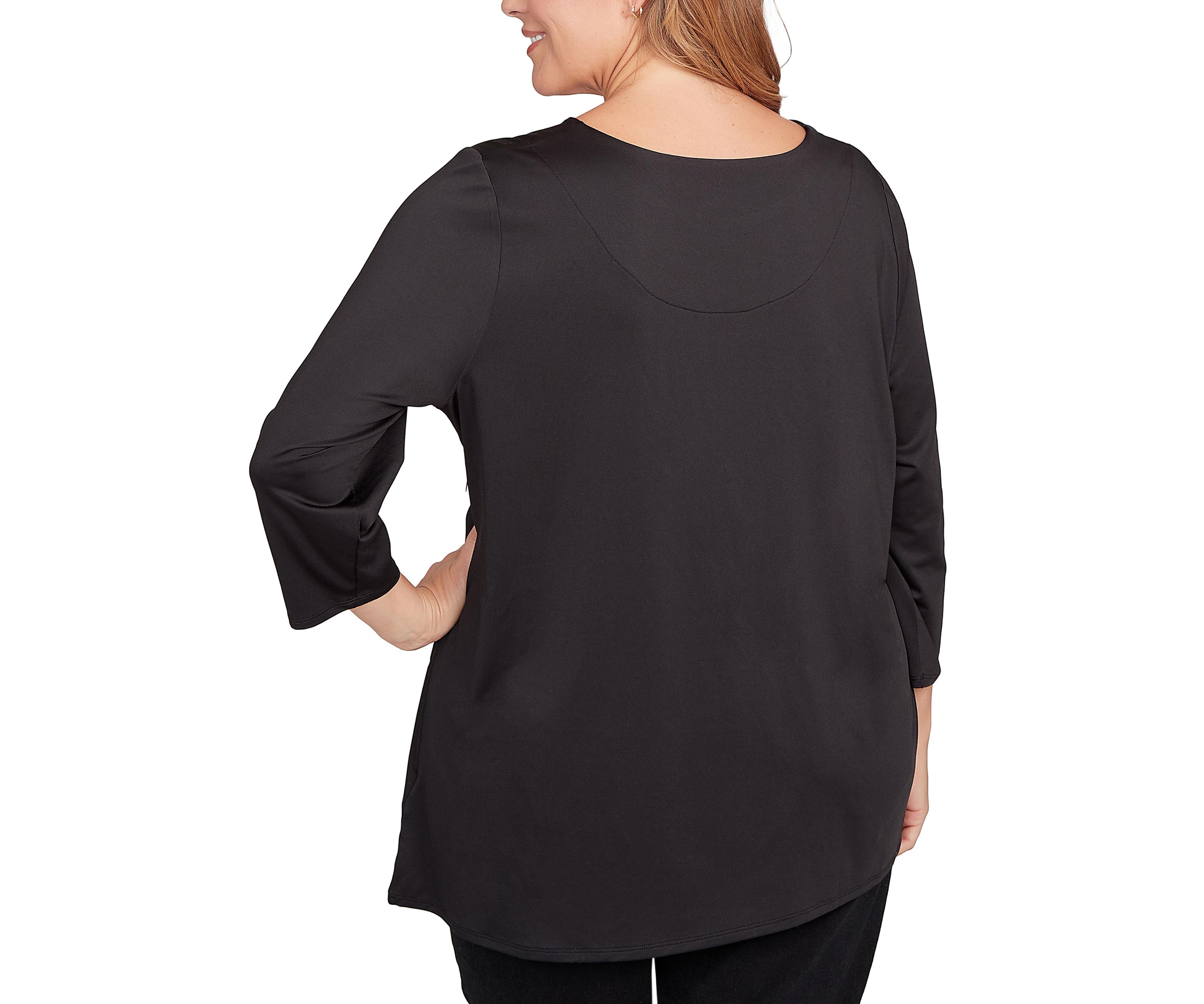 Plus Size Button Sleeve Bold Floral Top