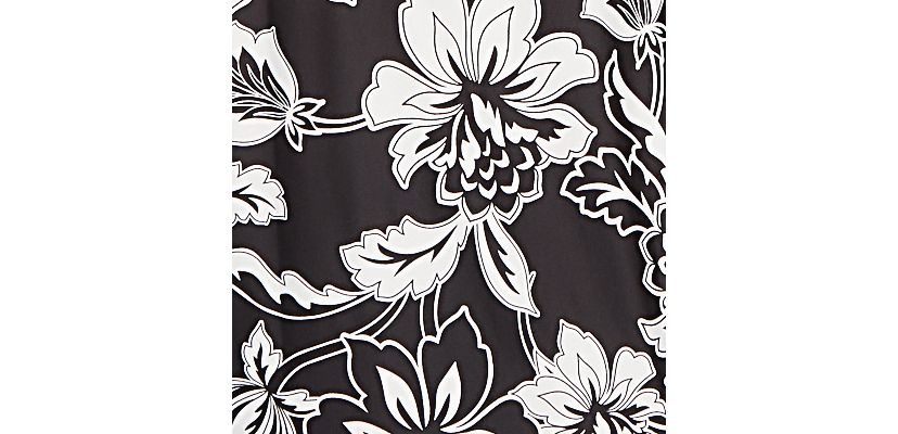 Plus Size Floral Geo Border Knit Top
