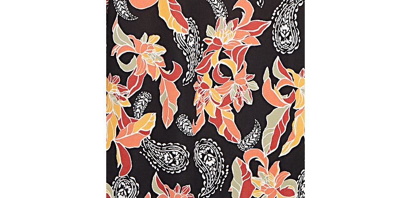 Shirt Collar Floral Paisley Button Front Top