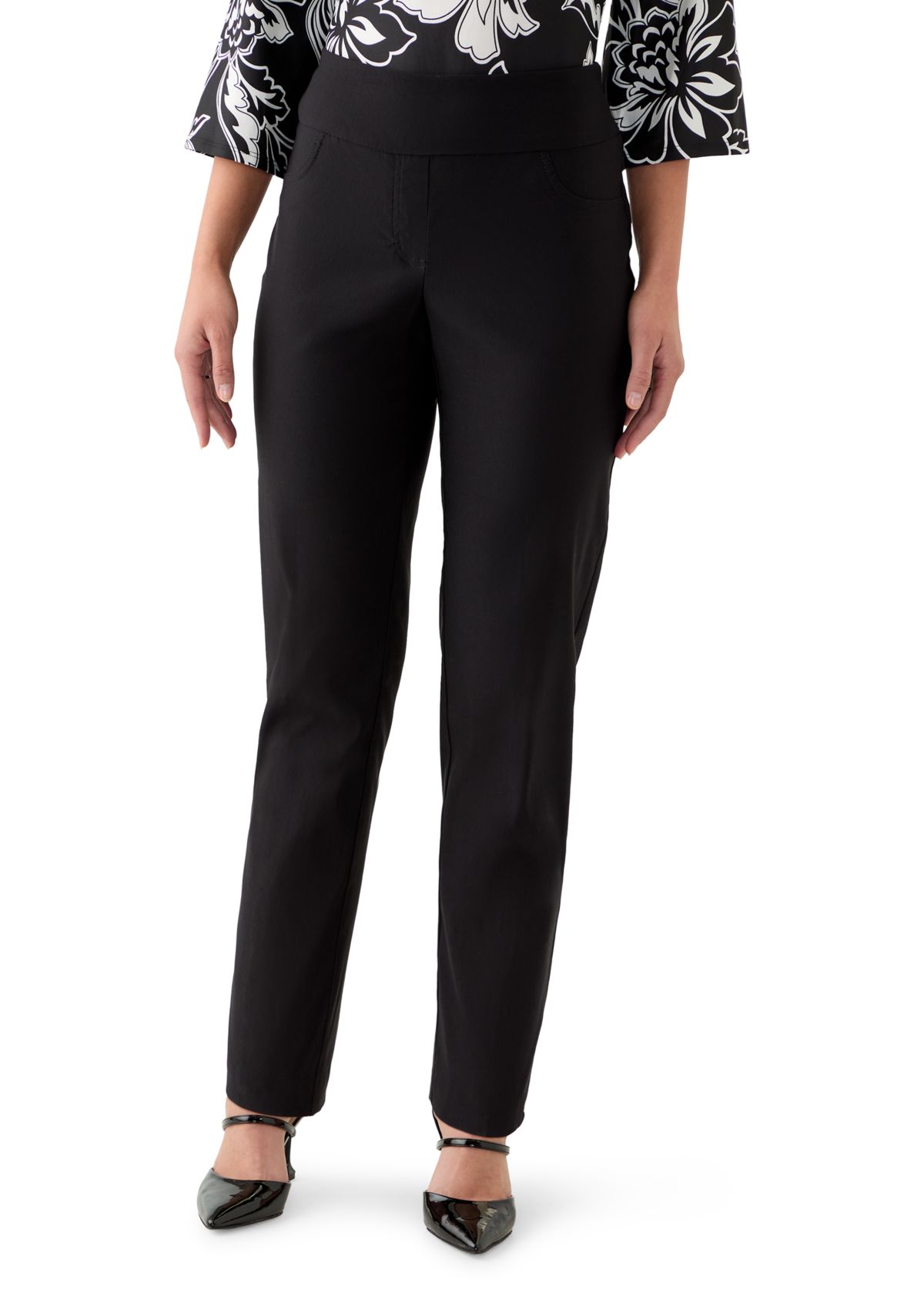 Petite Smooth Silky Tech Knit Ankle Pants