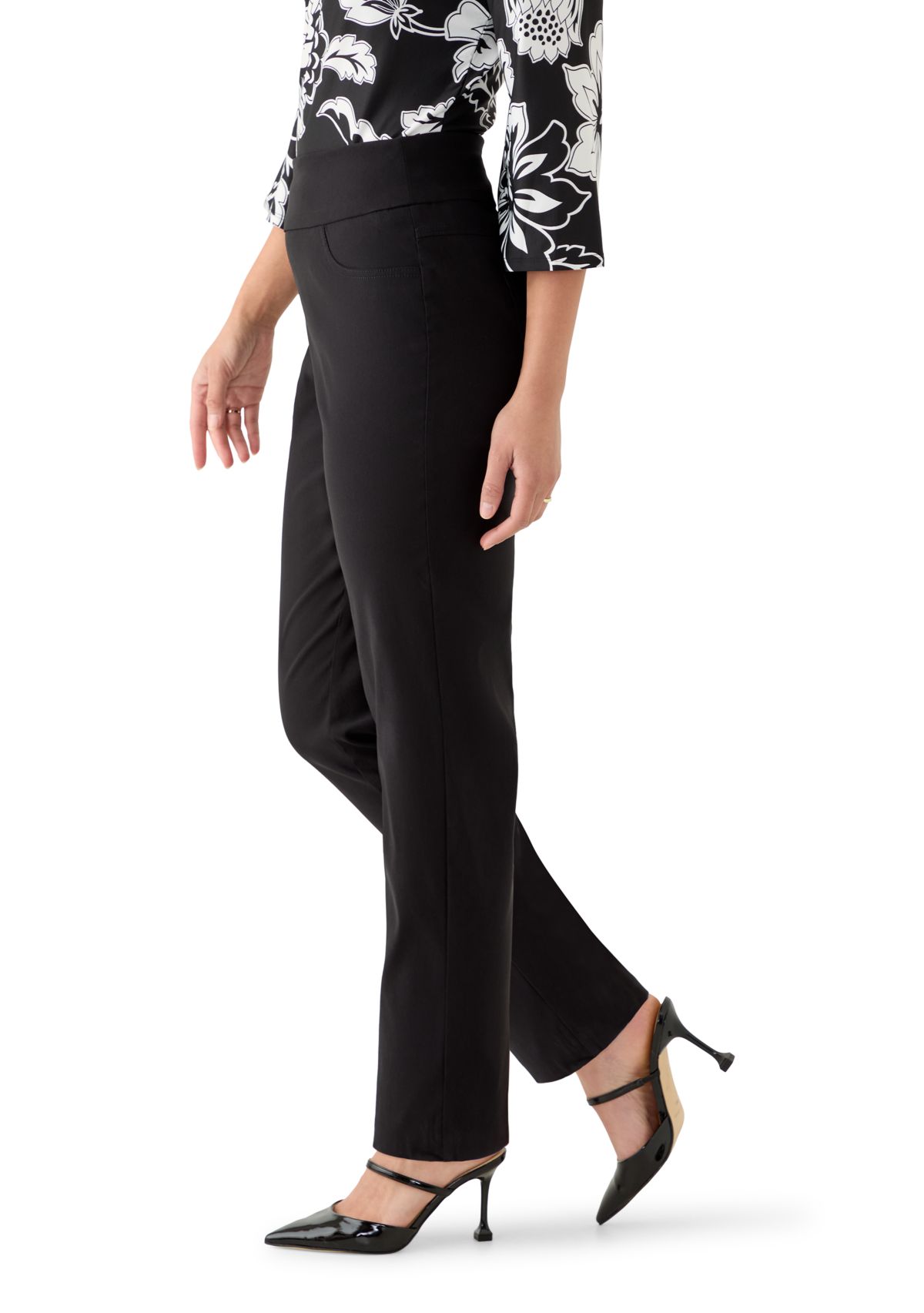 Petite Smooth Silky Tech Knit Ankle Pants