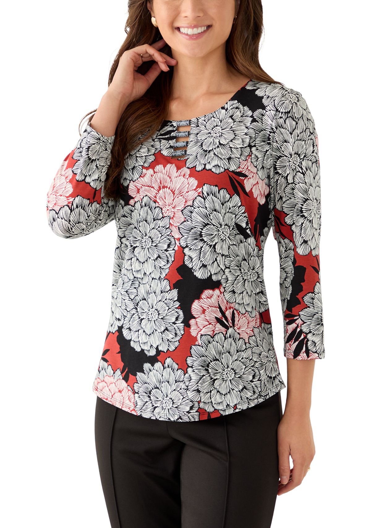 Petite Dahlia Garden Knit Top